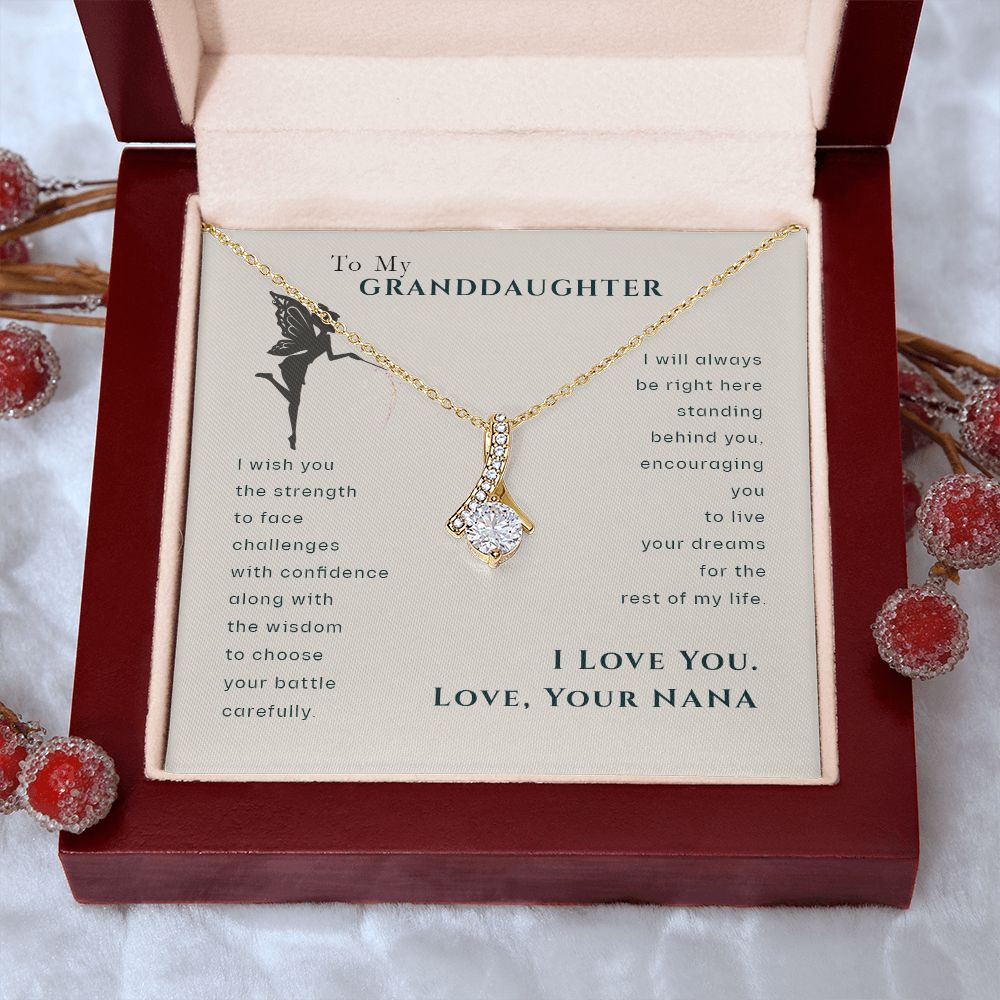 To My Granddaughter Dragonfly Necklace, Gift for Granddaughter From Nana Alluring Beauty Necklace
