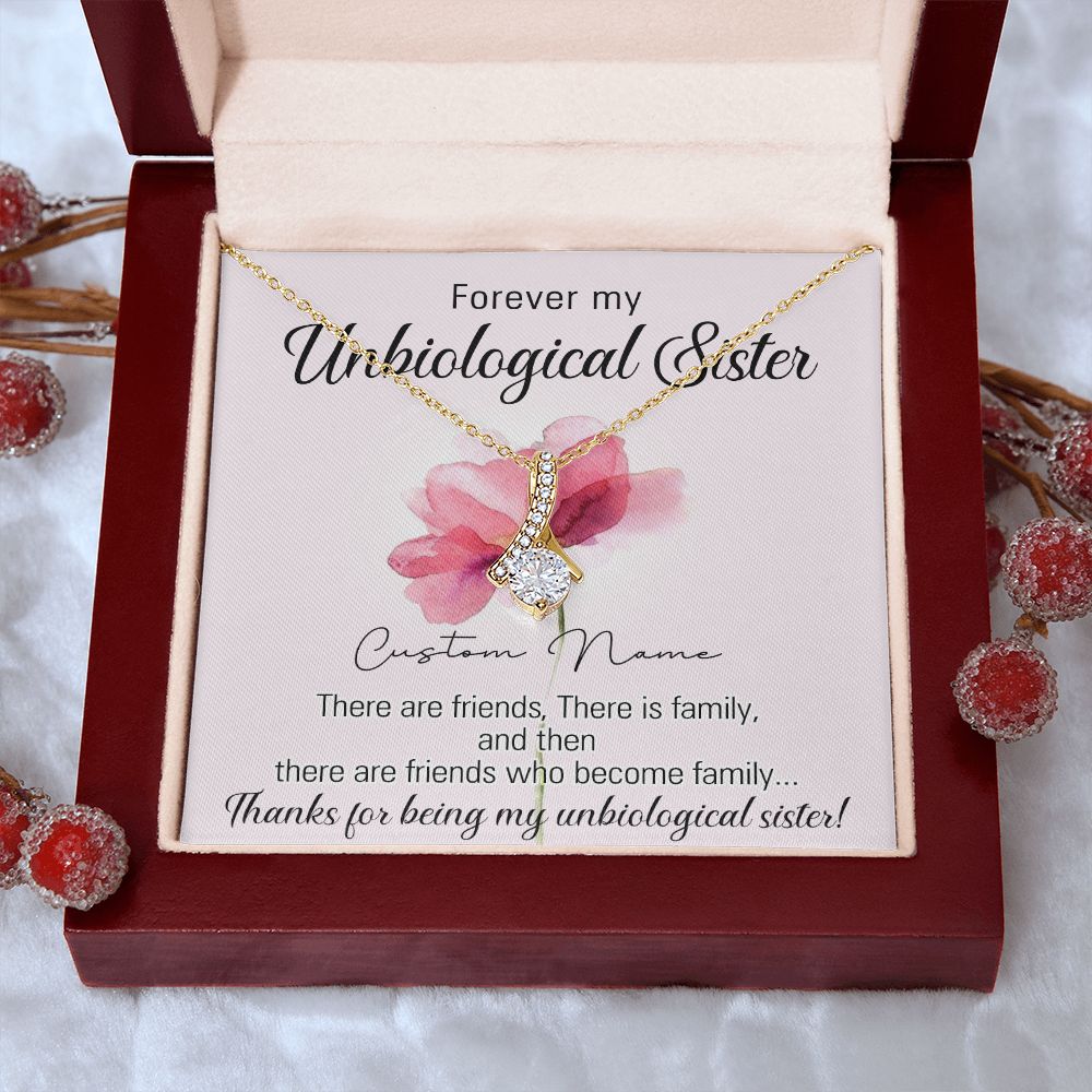 To My Unbiological Sister Necklace for Soul Sister Gift for Big Little Sorority Sister in Law Necklace for Sister Gift Tribe Jewelry Birthday Gift Idea for Best Friend 301 Alluring Beauty Necklace
