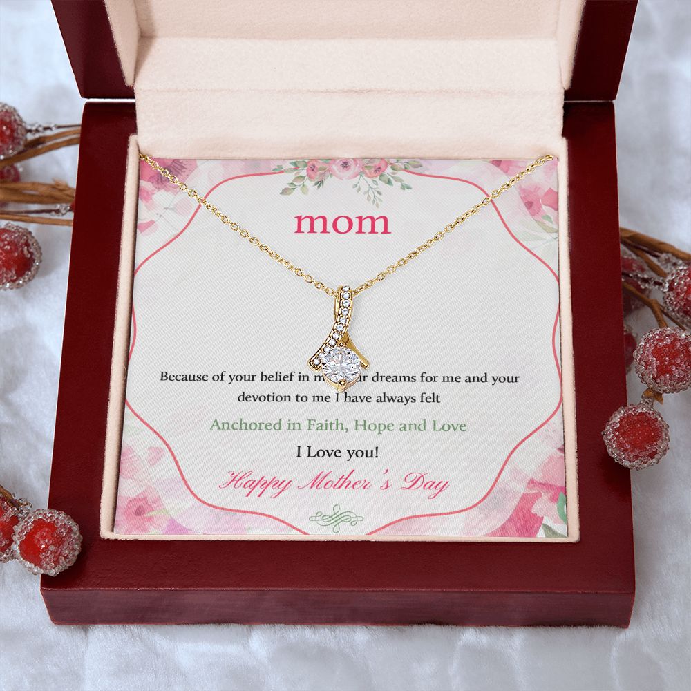 Mom Necklace Gifts for Mom from Daughter to Mom Gifts for Mothers Day from Daughter, To My Mom Necklace from Daughter to Mom Birthday Gifts Necklace with Message Card and Gift Box12 Alluring Beauty Necklace
