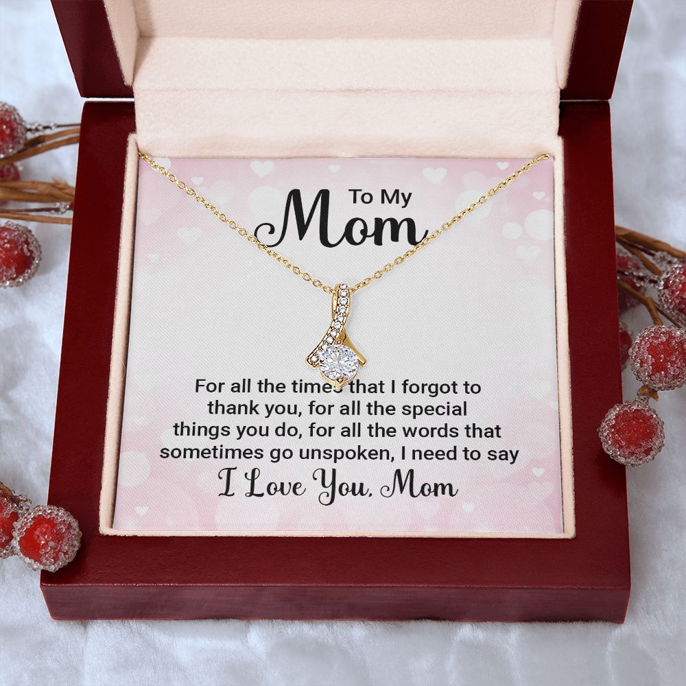 To My Mom Necklace, Gift For Mom, Mother's Day Gift from Daughter, Mom Jewelry Gift for Mothers Day, Birthday Gift for Mother, Moms Gift from Daughter Son, Necklace for Mom Mother 23 Alluring Beauty Necklace