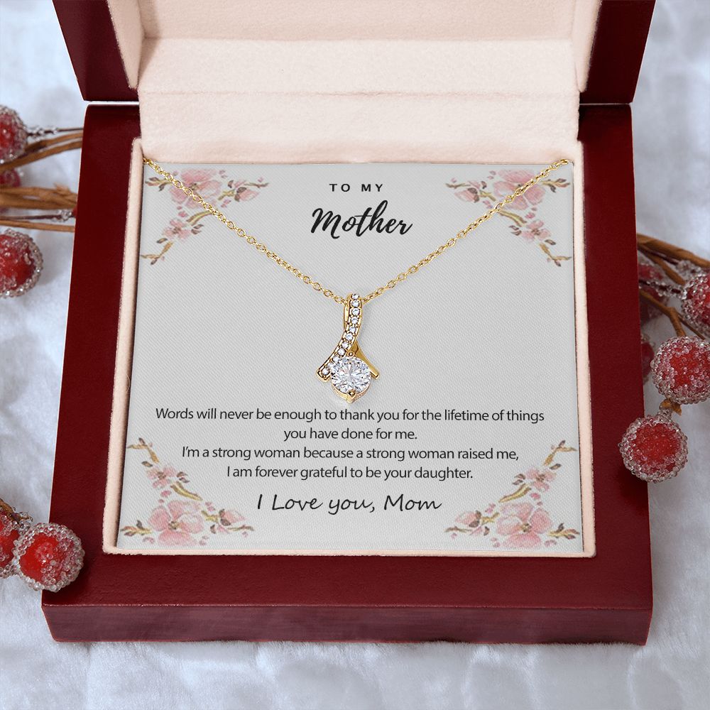 Mom Necklace Gifts for Mom from Daughter to Mom Gifts for Mothers Day from Daughter, To My Mom Necklace from Daughter to Mom Birthday Gifts Necklace with Message Card and Gift Box2226 Alluring Beauty Necklace
