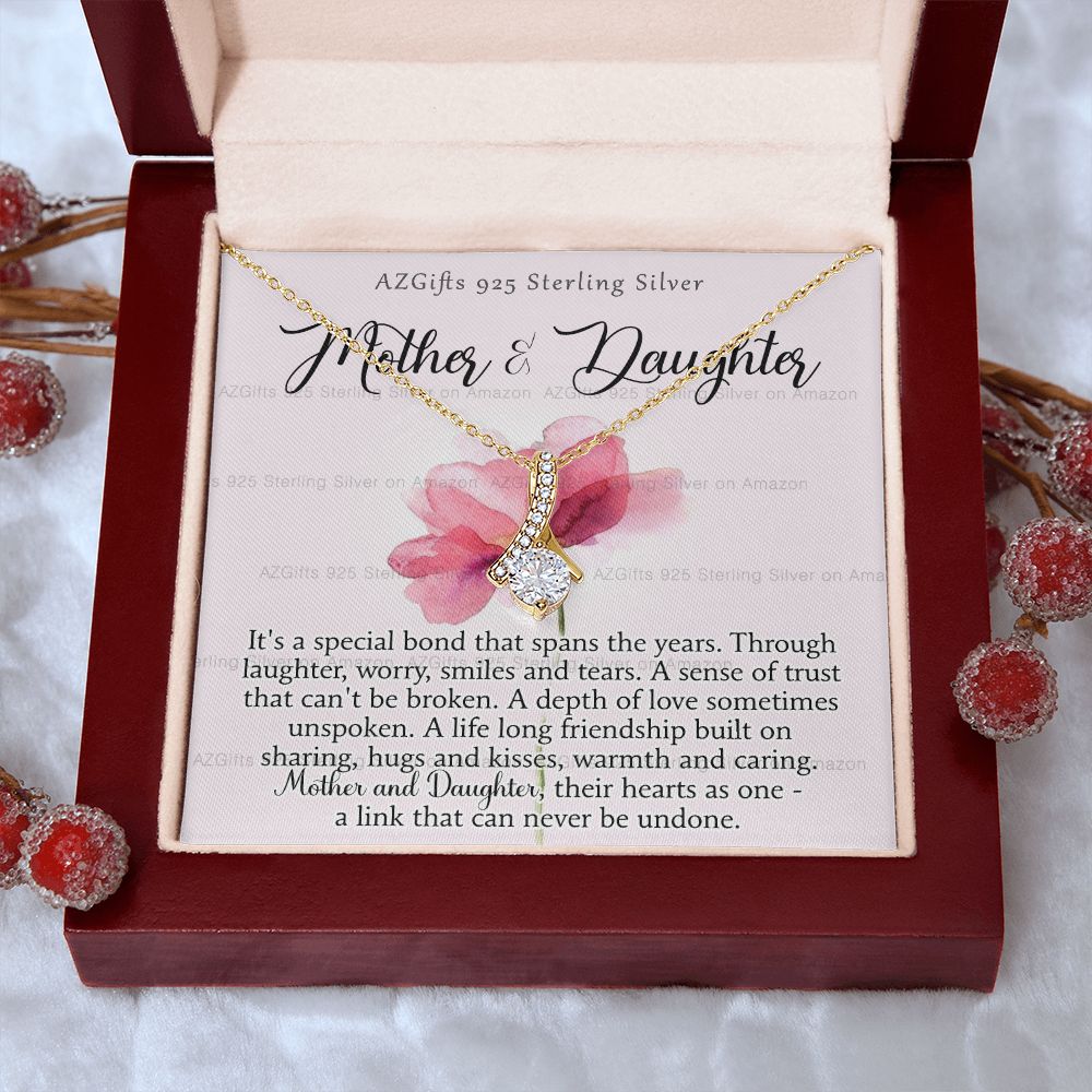 Mother Daughter Necklace with Message Card Mother Daughter Gift Mom Birthday Gift Necklace for Mom from Daughter Gift Birthday Gift for Mom Daughter Gift from Mom 301 Alluring Beauty Necklace