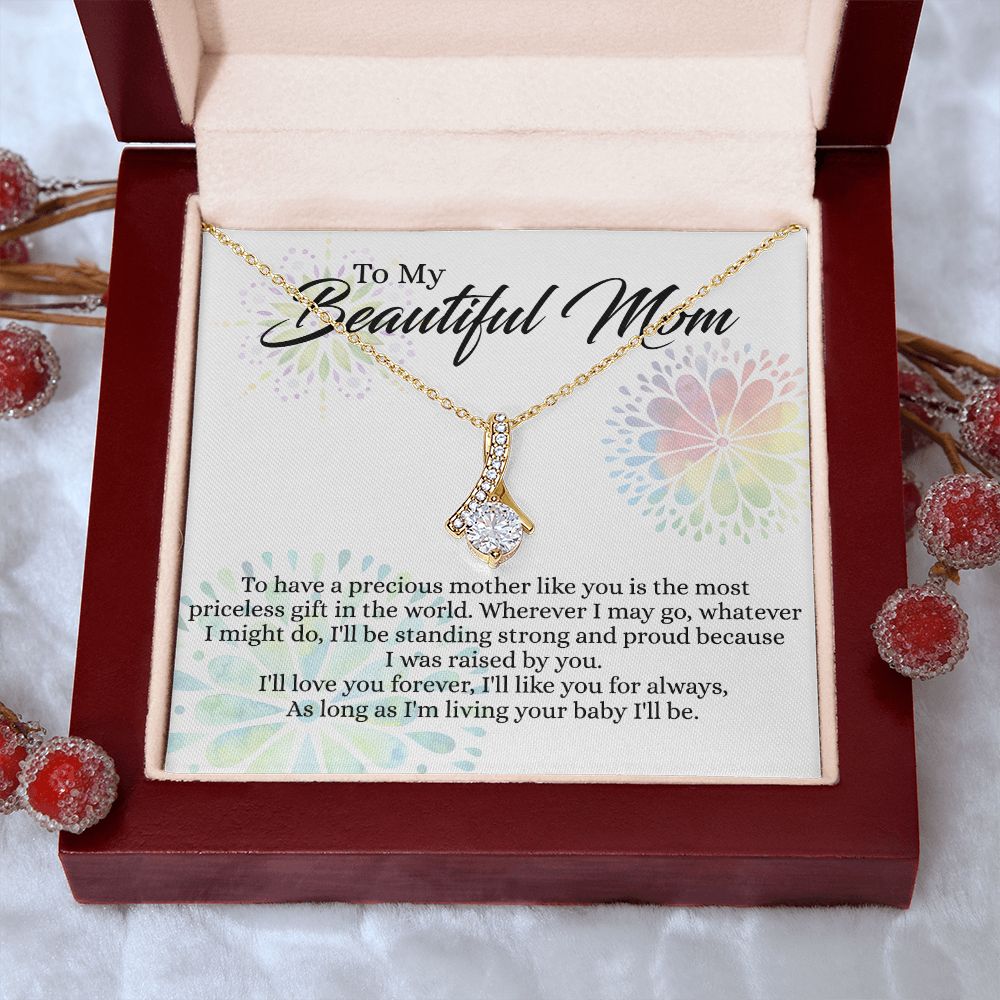 To My Mom Necklace, Gift For Mom, Mother's Day Gift from Daughter, Mom Jewelry Gift for Mothers Day, Birthday Gift for Mother, Moms Gift from Daughter Son, Necklace for Mom Mother 4 Alluring Beauty Necklace
