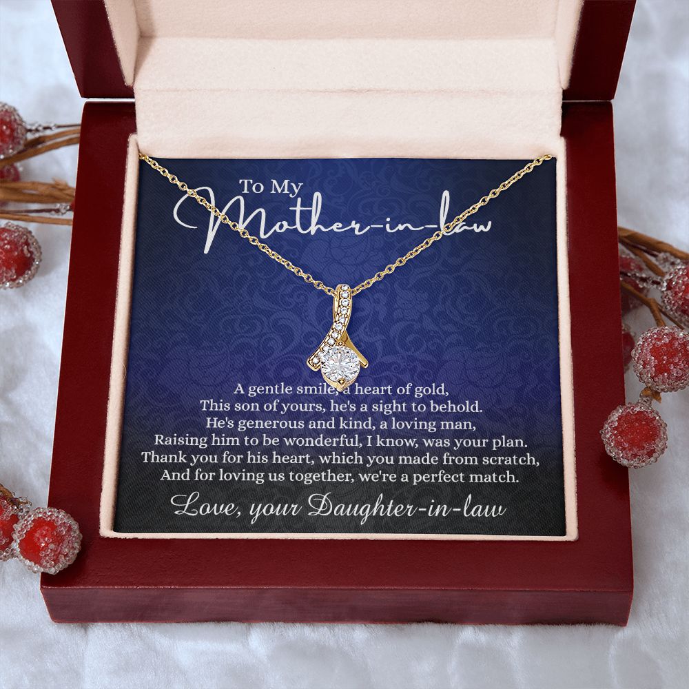 To My Mother in Law Necklace, Mother in Law Gift, Necklace for Mother in Law Jewelry Gift to My Mother-in-law on Wedding Day Mother's day gift for Mother in Law Birthday gift Alluring Beauty Necklace