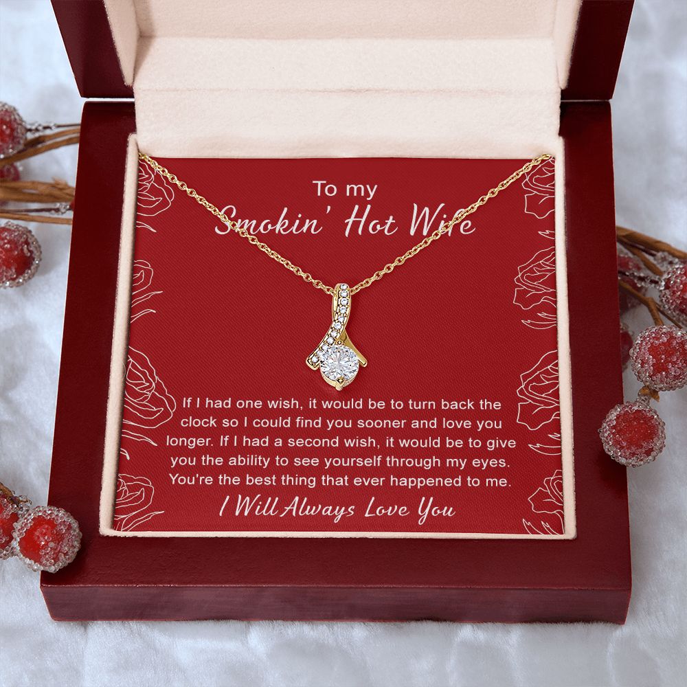 To My Wife Necklace from Husband, Personalized Necklace for Women, Luxury Necklace for Wife from Man Men, Wedding Anniversary Present For Wife, Beautiful Wife Jewelry Christmas Birthday Gifts For Wife4 Alluring Beauty Necklace
