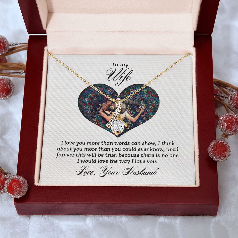 Birthday Gifts For Wife, Necklace Gifts For Wife From Husband, To My Wife Jewelry For Women , To My Wife Necklace  from Husband Wedding Anniversary Present For Wife, Beautiful Wife Jewelry Christmas23 Alluring Beauty Necklace