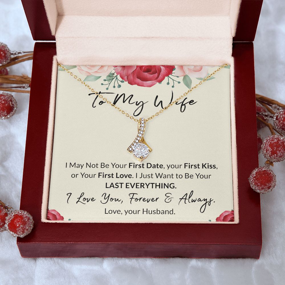 To My Wife Necklace from Husband, Personalized Necklace for Women, Luxury Necklace for Wife from Man Men, Wedding Anniversary Present For Wife, Beautiful Wife Jewelry Christmas Birthday Gift For Wife18 Alluring Beauty Necklace