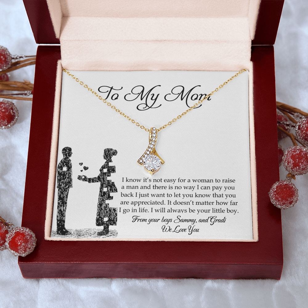To My Mom Necklace, Gift For Mom, Mother's Day Gift from Son, Mom Jewelry Gift for Mothers Day, Birthday Gift for Mother, Moms Gift from Daughter Son, Necklace for Mom Mother Alluring Beauty Necklace