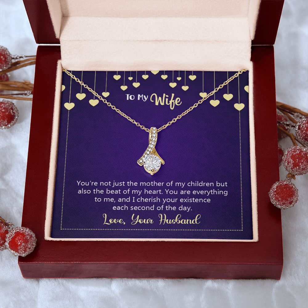 To My Wife Necklace, Wedding Anniversary Jewelry For Women, Necklace For Wife from Husband, Gift For Wife Birthday Gifts From Husband Necklace, Jewelry With Message Card In A Gift Box10 Alluring Beauty Necklace