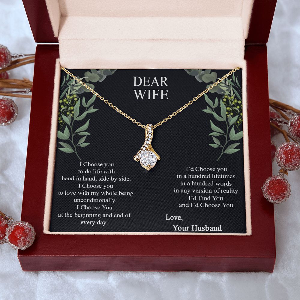 Birthday Gifts For Wife, Necklace Gifts For Wife From Husband, To My Wife Jewelry For Women , To My Wife Necklace  from Husband Wedding Anniversary Present For Wife, Beautiful Wife Jewelry Christmas12 Alluring Beauty Necklace