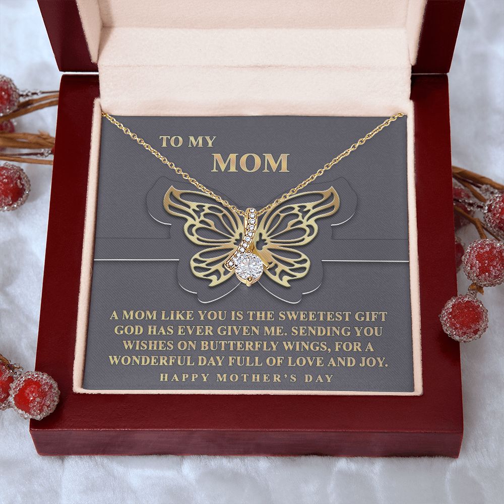 To My Mom Necklace, Gift For Mom, Mother's Day Gift from Daughter, Mom Jewelry Gift for Mothers Day, Birthday Gift for Mother, Moms Gift from Daughter Son, Necklace for Mom Mother 12 Alluring Beauty Necklace