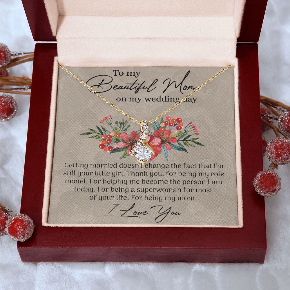 Mom Wedding Gift from Bride, Gift for Mom on Wedding Day, Mother of the Bride Necklace, Wedding Gift for Mom, Bride to Mom Gift Alluring Beauty Necklace