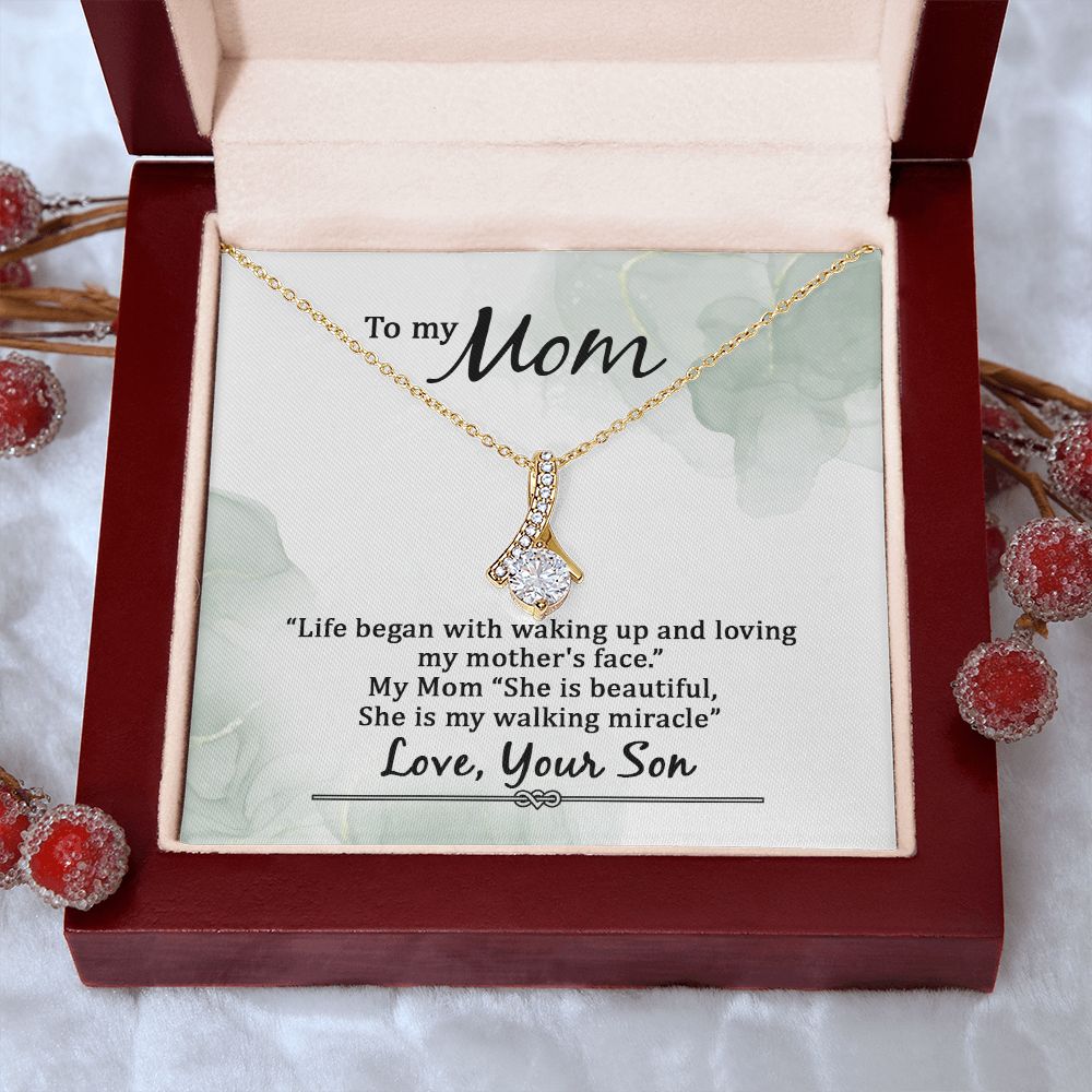 Mom Necklace Gifts for Mom from Daughter to Mom Gifts for Mothers Day from Daughter, To My Mom Necklace from Daughter to Mom Birthday Gifts Necklace with Message Card and Gift Box20 Alluring Beauty Necklace