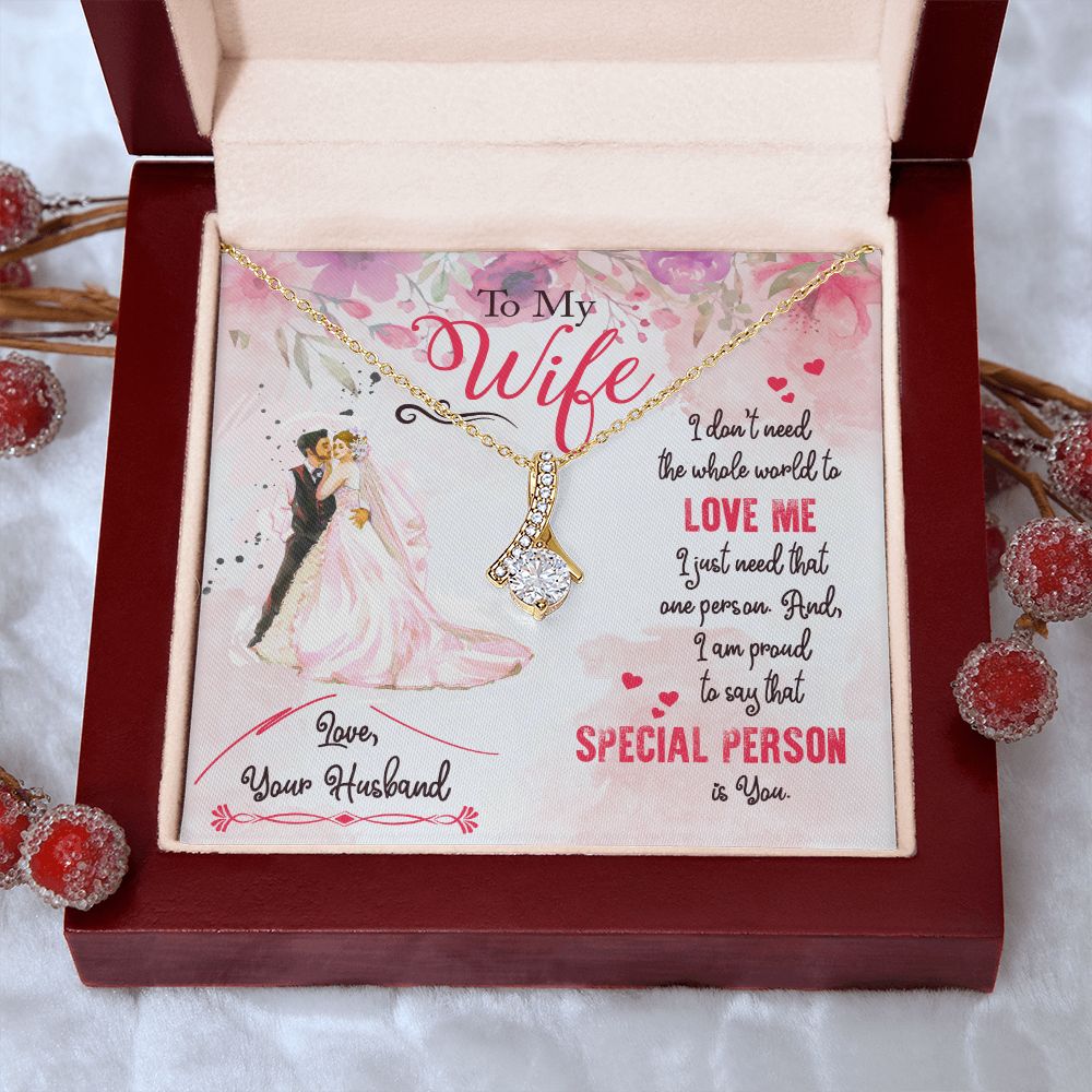 To My Wife Necklace from Husband, Personalized Necklace for Women, Luxury Necklace for Wife from Man Men, Wedding Anniversary Present For Wife, Beautiful Wife Jewelry Christmas Birthday Gift For Wife17 Alluring Beauty Necklace