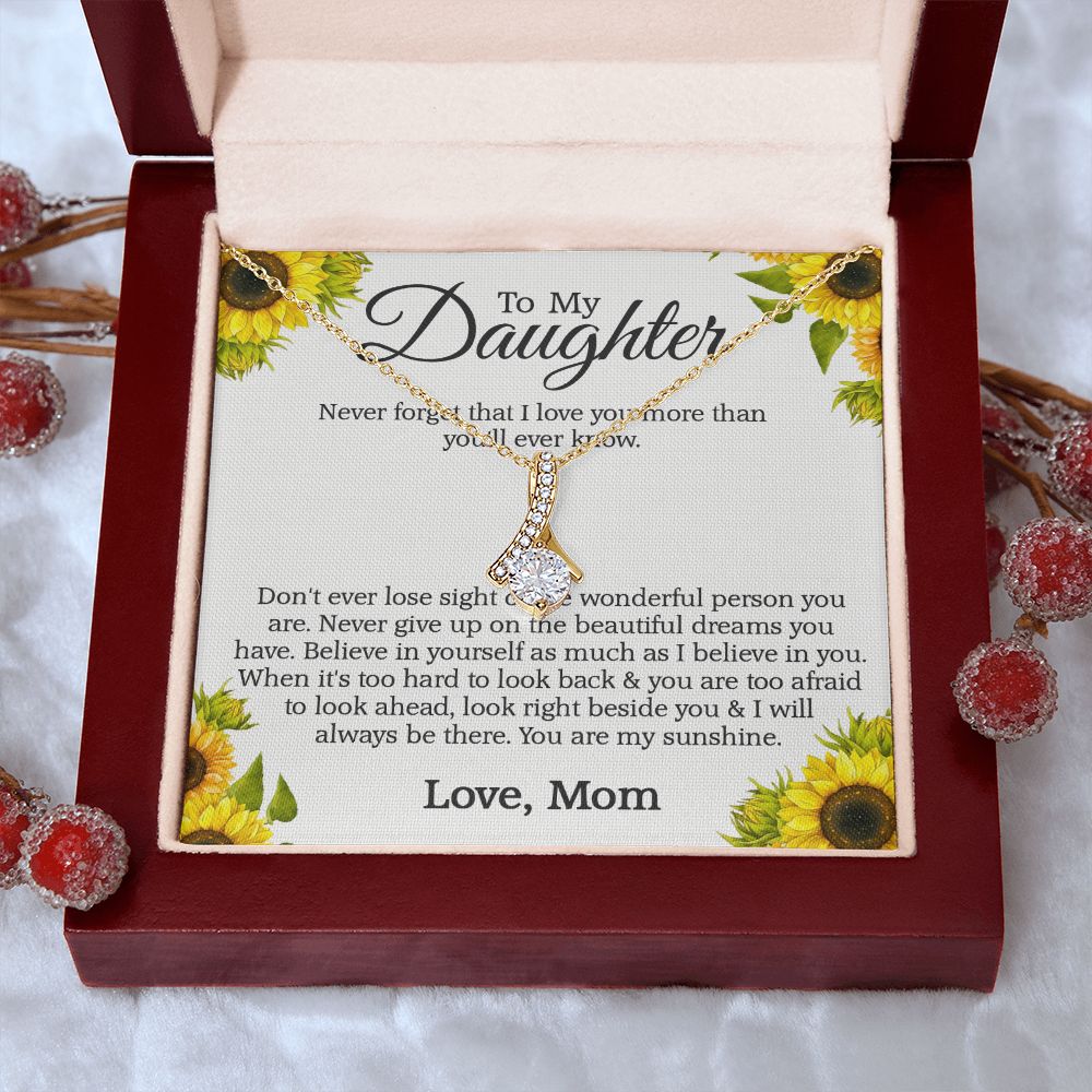 Mother Daughter Gift Ideas, To My Daughter Gift Necklace from Mom, Jewelry Pendant Present for Daughter, Birthday Christmas Gift Graduation Gifts for Daughters, Mother and Daughter Necklace 2132 Alluring Beauty Necklace