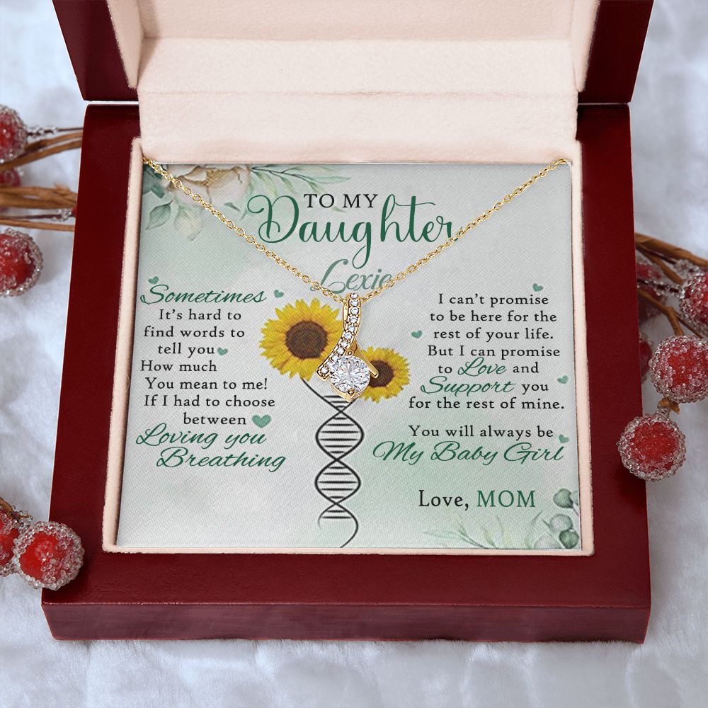 Jewelry Pendant Present for Daughter, To My Daughter Gift Necklace from Mom, Mother Daughter Gift Ideas, Birthday Christmas Gift Graduation Gifts for Daughters, Mother and Daughter Necklace 17 Alluring Beauty Necklace