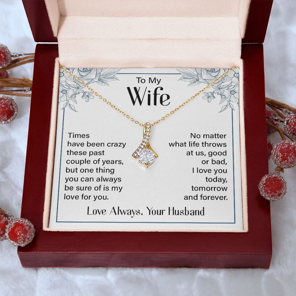 To My Wife Necklace from Husband, Personalized Necklace for Women, Luxury Necklace for Wife from Man Men, Wedding Anniversary Present For Wife, Beautiful Wife Jewelry Christmas Birthday Gift For Wife20 Alluring Beauty Necklace