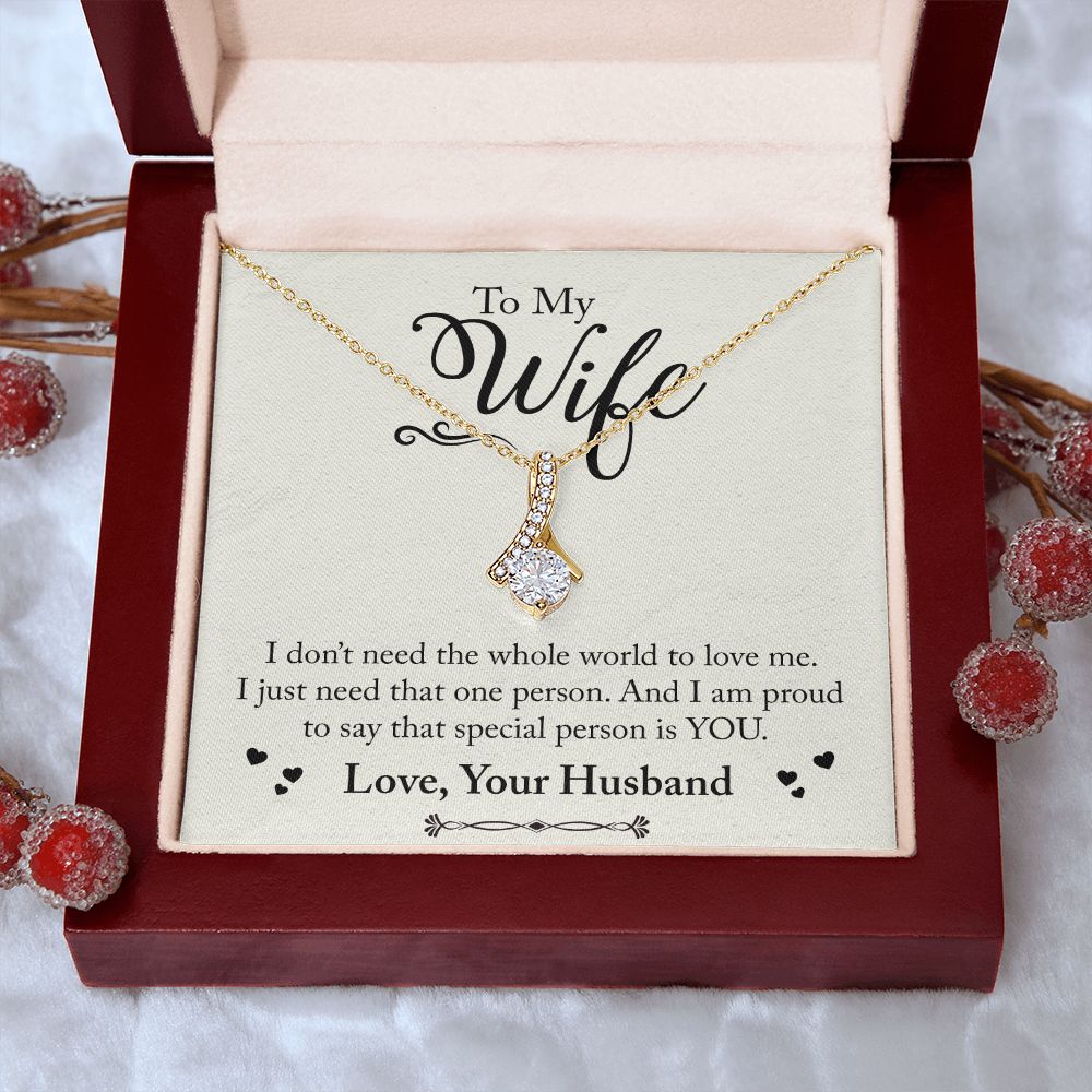 To My Wife Necklace from Husband, Personalized Necklace for Women, Luxury Necklace for Wife from Man Men, Wedding Anniversary Present For Wife, Beautiful Wife Jewelry Christmas Birthday Gift For Wife24 Alluring Beauty Necklace