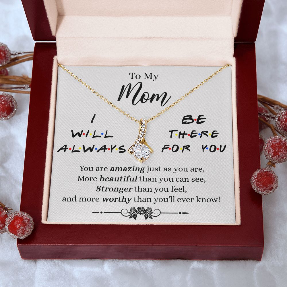 Mother Daughter Necklace Gifts For Mom Birthday Christmas Mothers Day Present To My Mom Jewelry Pendant Message Card Gift Box Alluring Beauty Necklace