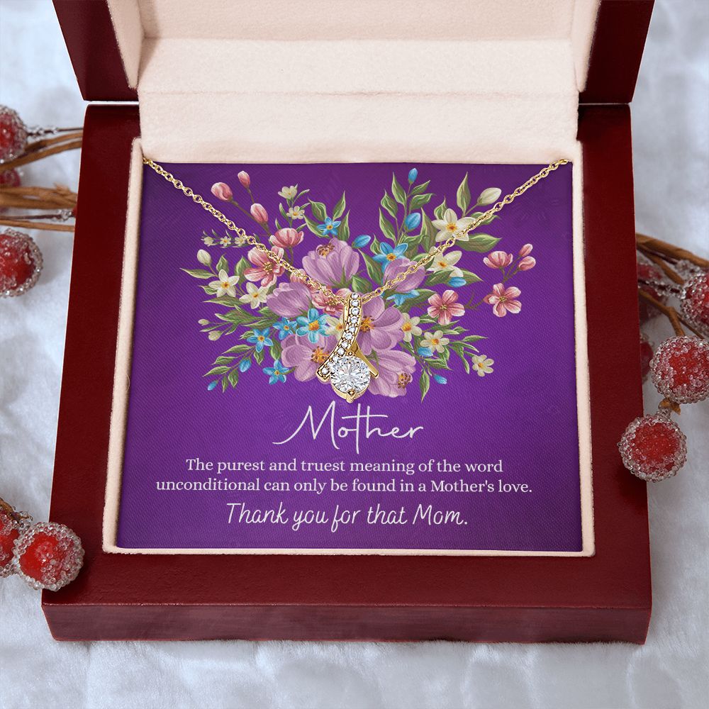 Happy Mother's Day Gift for Mom from Daughter Message Card Necklace Gift Idea Mother Jewelry Mom Necklace from Daughter To My Mom Love Knot Necklace Pendant Alluring Beauty Necklace
