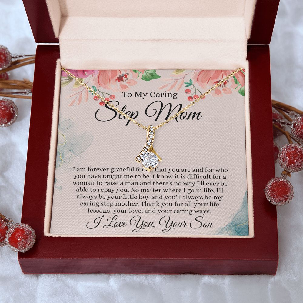To My Step Mom Gift, Step Mom Necklace, Step Mom Gift From Son, Step Mom Mother's Day Gift From Step Son, Step Mom Birthday Gift, Step Mom Gift Necklace from Step Son Alluring Beauty Necklace
