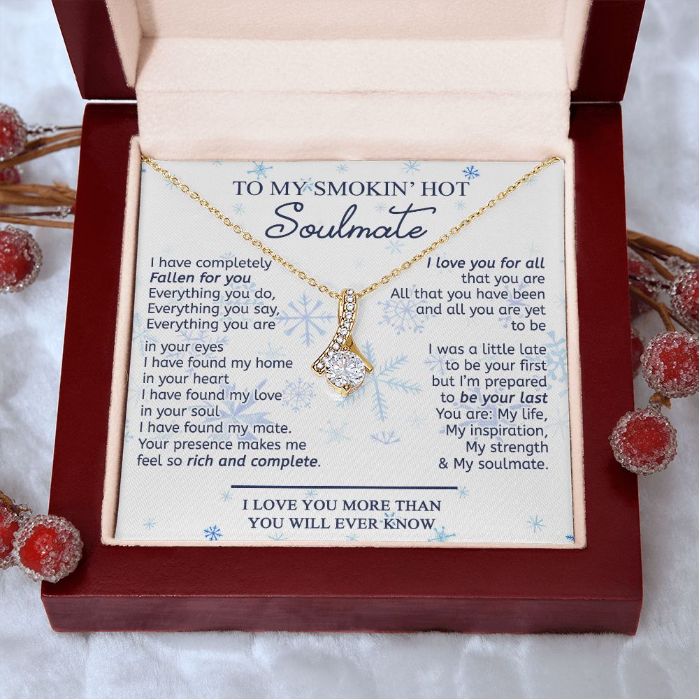 To My Smokin Hot Soulmate Necklace - Wife Gifts From Husband To My Wife Necklace, Gift for Her Romantic, Girlfriend Gifts Necklace for Wife from Men Includes Message Card and Gift Box 13 Alluring Beauty Necklace