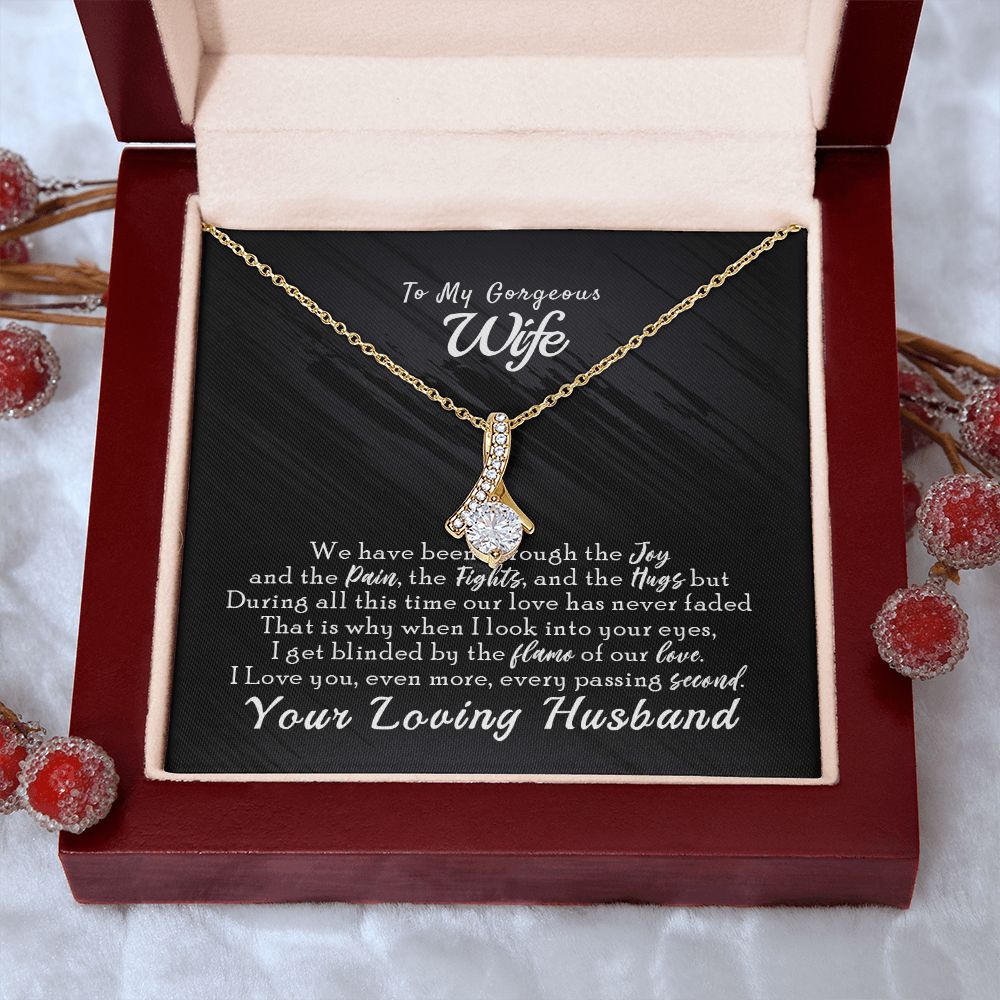 To My Wife Necklace from Husband, Personalized Necklace for Women, Luxury Necklace for Wife from Man Men, Wedding Anniversary Present For Wife, Beautiful Wife Jewelry Christmas Birthday Gift For Wife14 Alluring Beauty Necklace