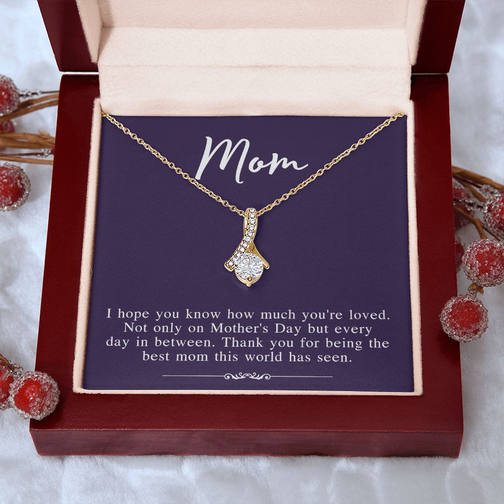 Mom Necklace Gifts for Mom from Daughter to Mom Gifts for Mothers Day from Daughter, To My Mom Necklace from Daughter to Mom Birthday Gifts Necklace with Message Card and Gift Box2239 Alluring Beauty Necklace