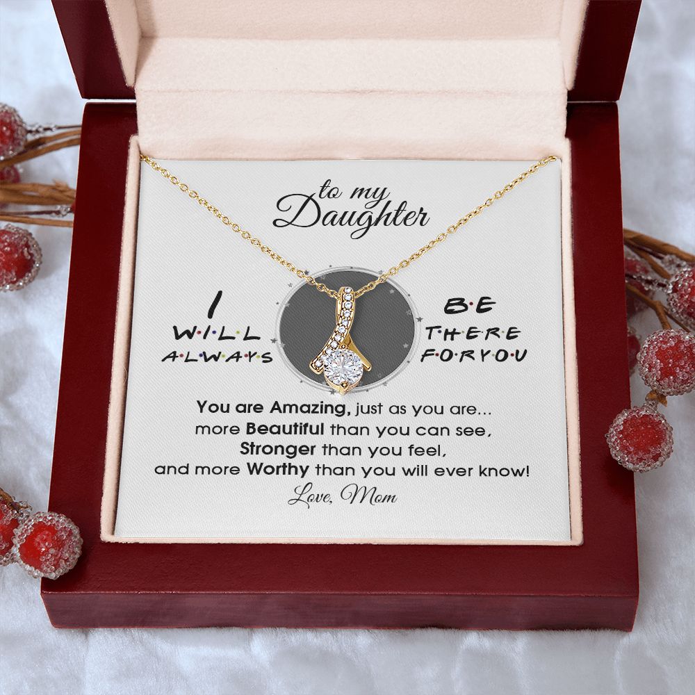 Mother Daughter Gift Ideas, To My Daughter Gift Necklace from Mom, Jewelry Pendant Present for Daughter, Birthday Christmas Gift Graduation Gifts for Daughters, Mother and Daughter Necklace 33 Alluring Beauty Necklace