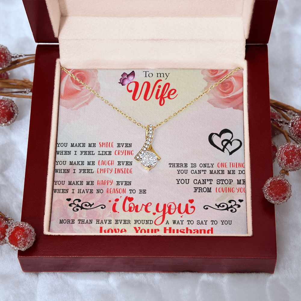 To My Wife Necklace, Wedding Anniversary Jewelry For Women, Necklace For Wife from Husband, Gift For Wife Birthday Gifts From Husband Necklace, Jewelry With Message Card In A Gift Box3 Alluring Beauty Necklace