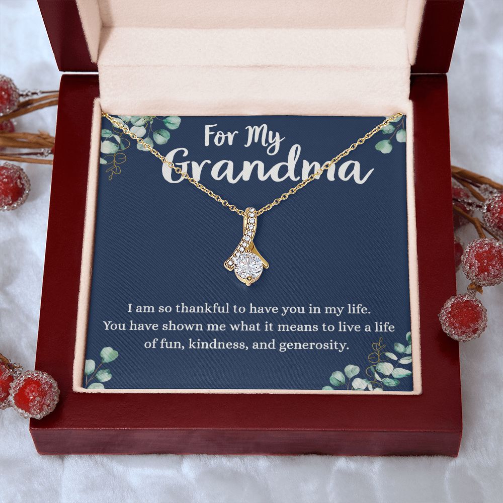 To My Grandma Necklace, Gift for Grandmother Necklace, Mothers Day Gift For Grandma Nana, Grandma Jewelry From Grandchildren GrandKids , Jewelry Box Gift For Grandma Grandmother4 Alluring Beauty Necklace