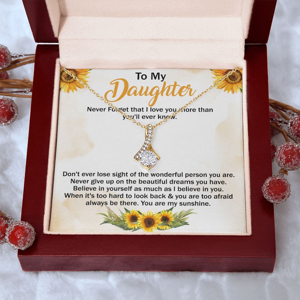 Mother Daughter Gift Ideas, To My Daughter Gift Necklace from Mom, Jewelry Pendant Present for Daughter, Birthday Christmas Gift Graduation Gifts for Daughters, Mother and Daughter Necklace 29 Alluring Beauty Necklace