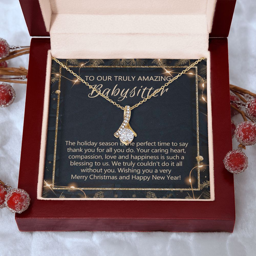 Babysitter Christmas Necklace Gift, Babysitter Gift, Christmas Babysitter Gift from Family, Merry Christmas Day Gift, Holiday Gift, Babysitter Necklace for Women 301 Alluring Beauty Necklace