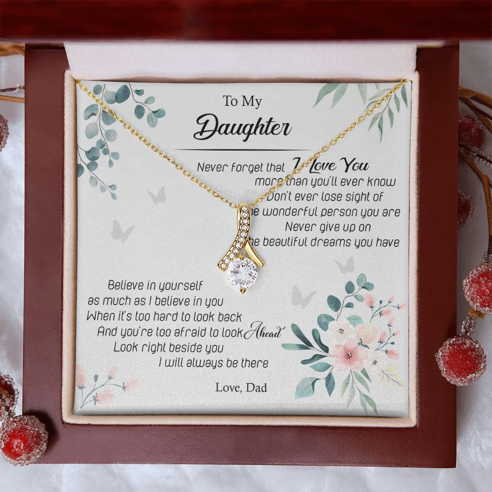 Jewelry Pendant Present for Daughter, To My Daughter Gift Necklace from Mom, Mother Daughter Gift Ideas, Birthday Christmas Gift Graduation Gifts for Daughters, Mother and Daughter Necklace 20 Alluring Beauty Necklace