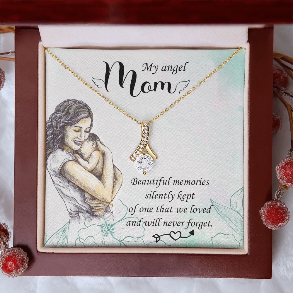 To My Mom Mother My Angel Necklace Pendant Gift From Daughter Beautiful Memories With Message Card Gift For Mom Alluring Beauty Necklace