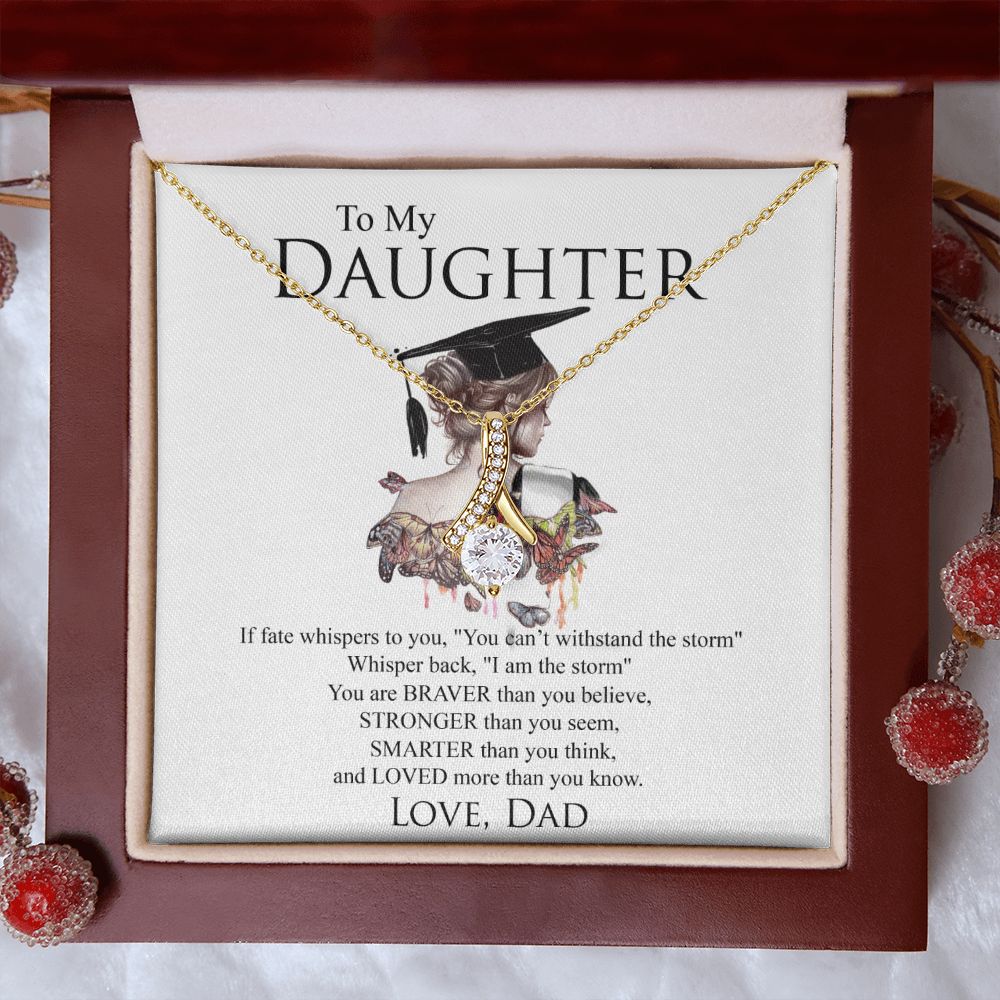 Mother Daughter Gift Ideas, To My Daughter Gift Necklace from Mom, Jewelry Pendant Present for Daughter, Birthday Christmas Gift Graduation Gifts for Daughters, Mother and Daughter Necklace 25 Alluring Beauty Necklace