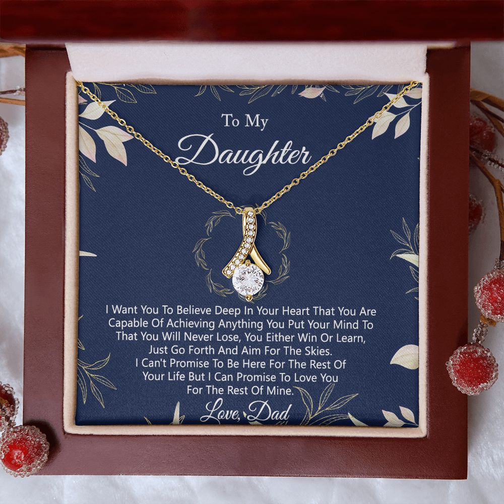 Gift For Daughter from Dad Daughter Father Necklace for Daughter Gift from Dad To My Daughter Necklace Daughters Birthday Christmas Jewelry Birthday Gifts for Women Girls Alluring Beauty Necklace