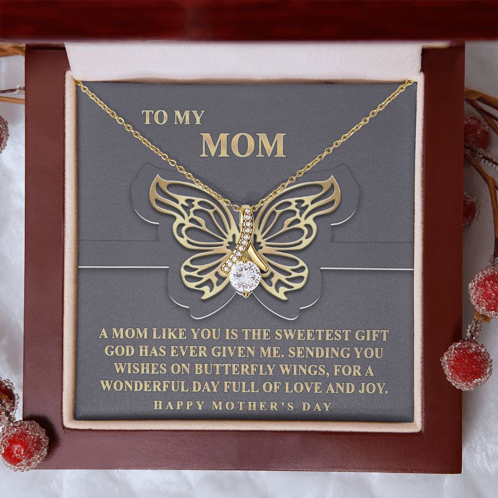 To My Mom Necklace, Gift For Mom, Mother's Day Gift from Daughter, Mom Jewelry Gift for Mothers Day, Birthday Gift for Mother, Moms Gift from Daughter Son, Necklace for Mom Mother 12 Alluring Beauty Necklace