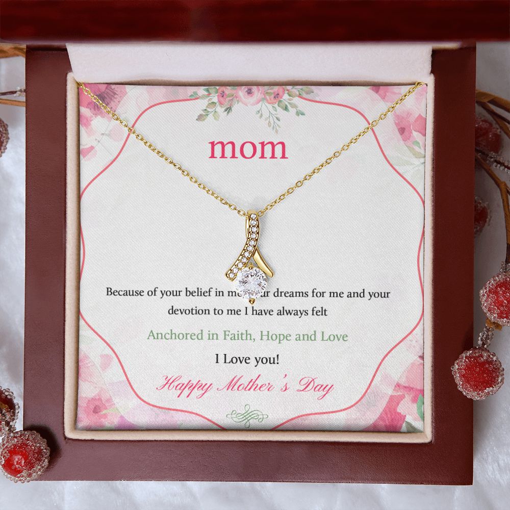 Mom Necklace Gifts for Mom from Daughter to Mom Gifts for Mothers Day from Daughter, To My Mom Necklace from Daughter to Mom Birthday Gifts Necklace with Message Card and Gift Box12 Alluring Beauty Necklace