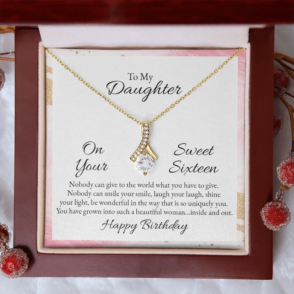 Mother and Daughter Necklace for Girls, To My Daughter Gift Necklace from Mom, Birthday Christmas Gift Graduation Gifts for Daughters, Jewelry Pendant Present for Daughter, Mother Daughter Gift 43 Alluring Beauty Necklace