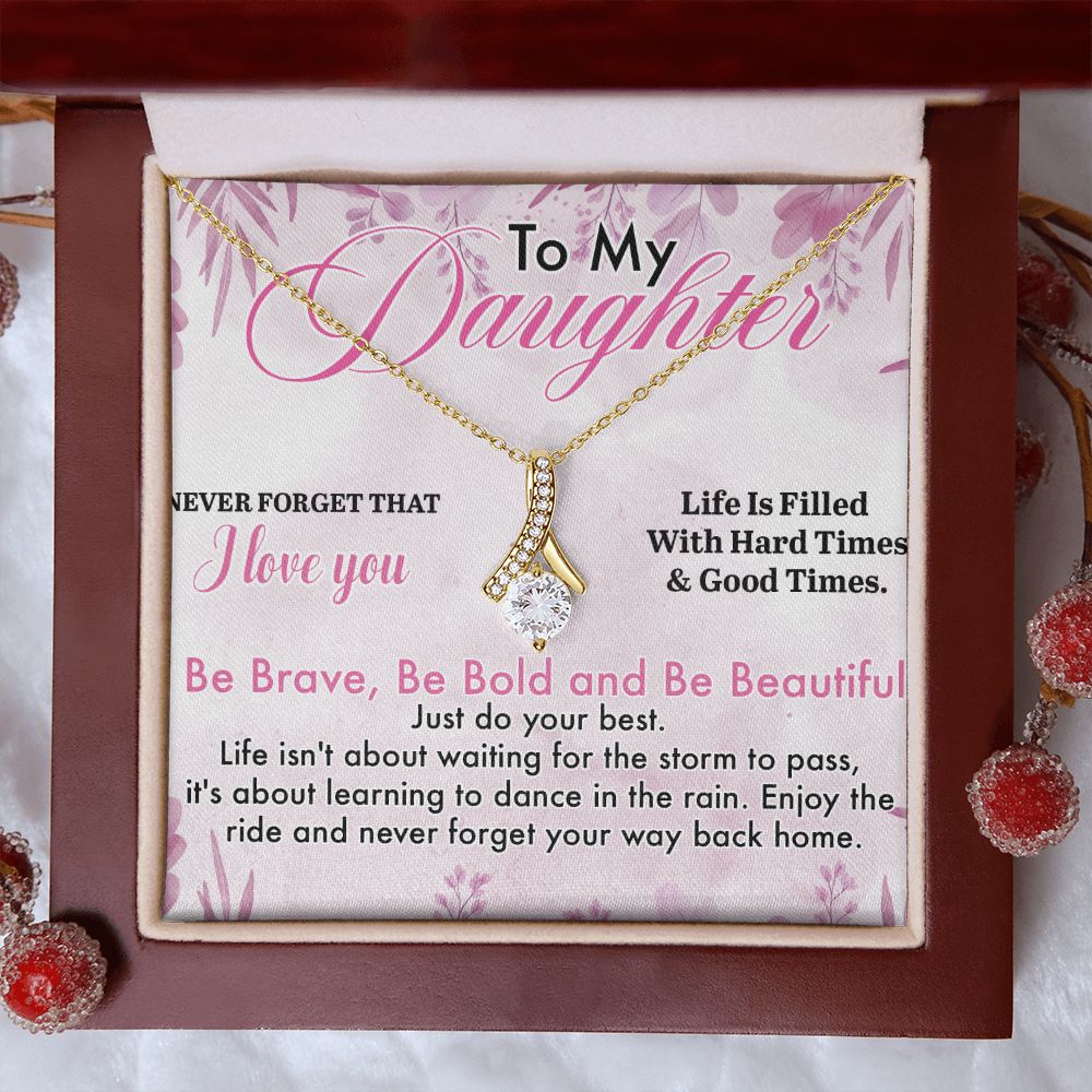 Mother Daughter Gift Ideas, To My Daughter Gift Necklace from Mom, Jewelry Pendant Present for Daughter, Birthday Christmas Gift Graduation Gifts for Daughters, Mother and Daughter Necklace 28 Alluring Beauty Necklace