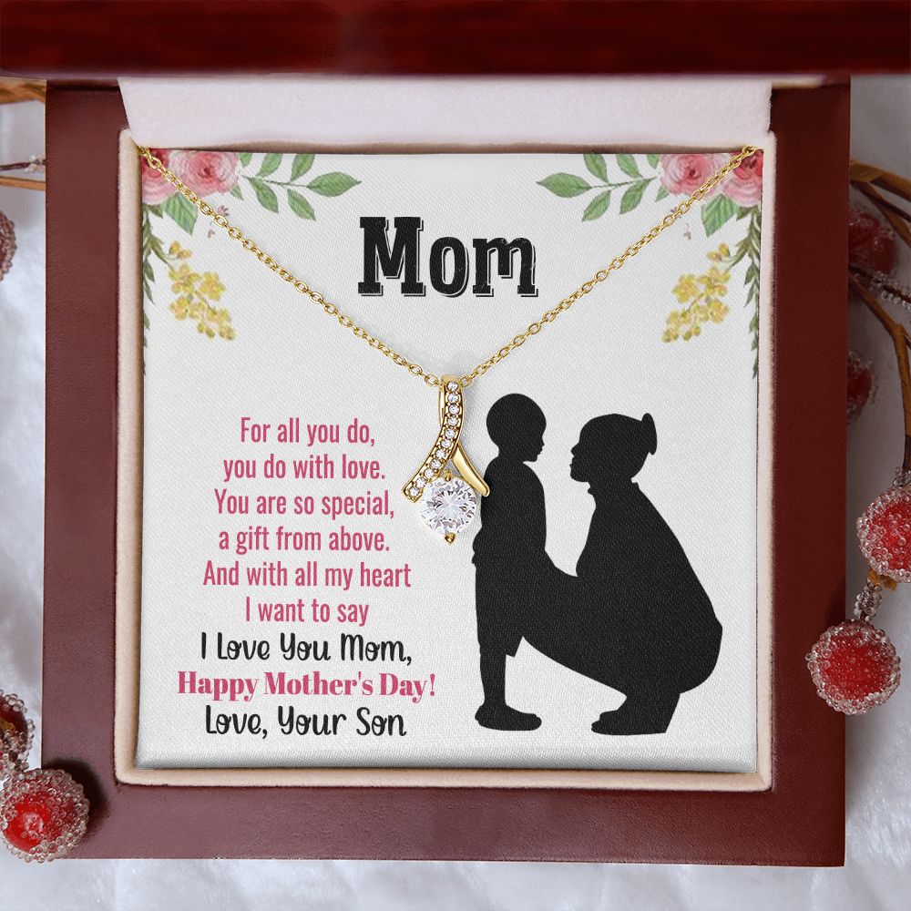 To My Mom Necklace, Gift For Mom, Mother's Day Gift from Daughter, Mom Jewelry Gift for Mothers Day, Birthday Gift for Mother, Moms Gift from Daughter Son, Necklace for Mom Mother22 Alluring Beauty Necklace