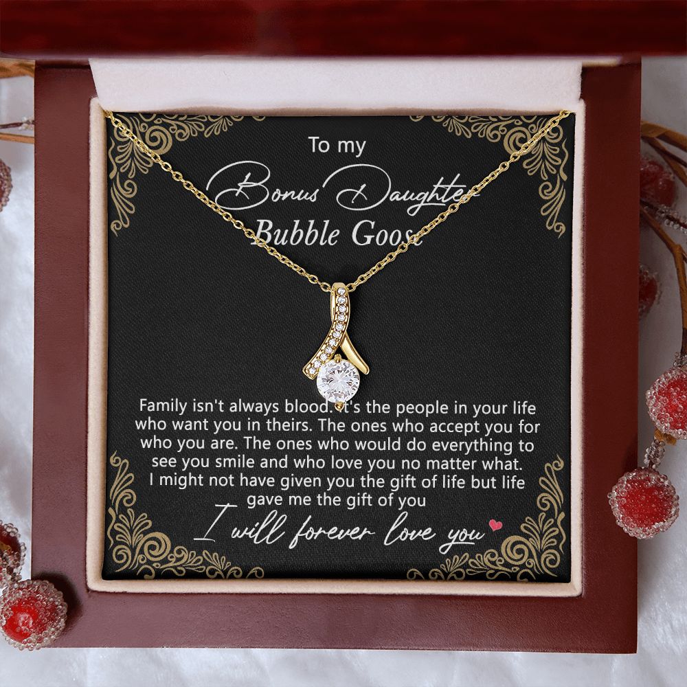 Bonus Daughter Gifts From Stepdad, Step Daughter Gifts From Stepmom, Stepdaughter Gifts From Stepdad, Father Stepdaughter Necklace, To My Bonus Daughter Necklaces, Christmas Gifts For Bonus9 Alluring Beauty Necklace