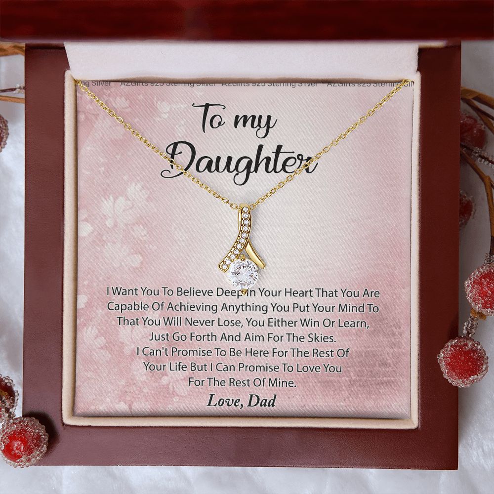 To My Daughter Necklace Gift From Mom I Love You Forever and Always Hearts Necklace For Daughter Present for Birthday Anniversary Christmas Valentine's Day Alluring Beauty Necklace
