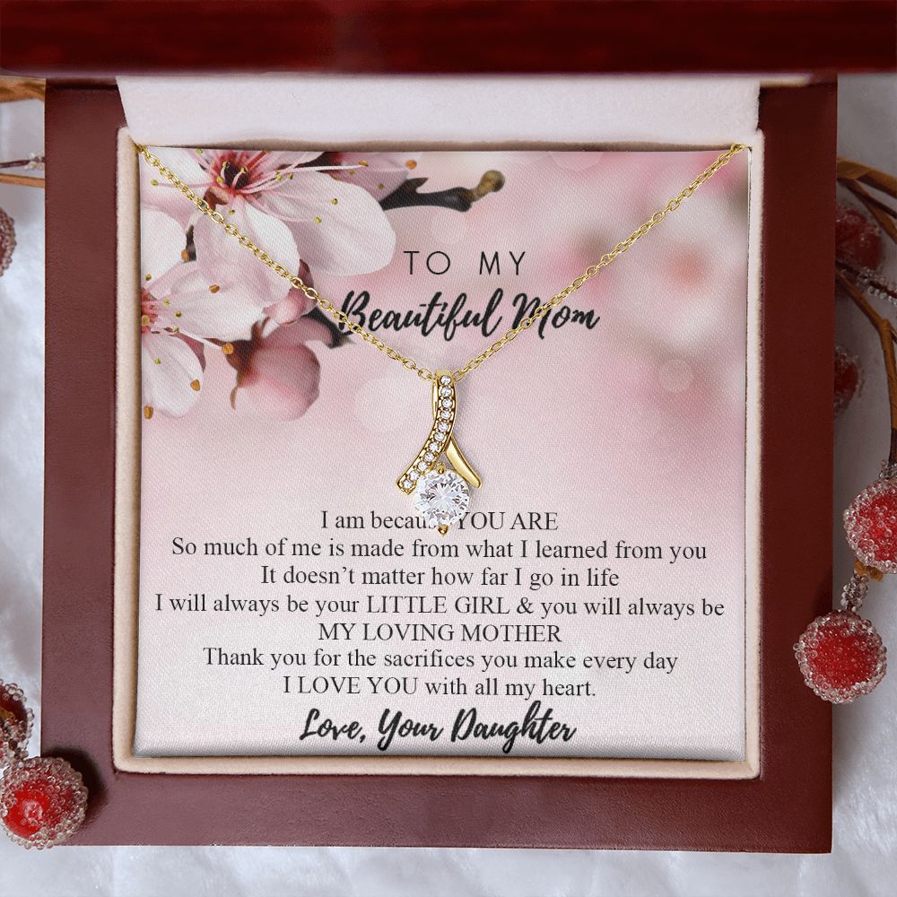 Mom Necklace Gifts for Mom from Daughter to Mom Gifts for Mothers Day from Daughter, To My Mom Necklace from Daughter to Mom Birthday Gifts Necklace with Message Card and Gift Box2246 Alluring Beauty Necklace