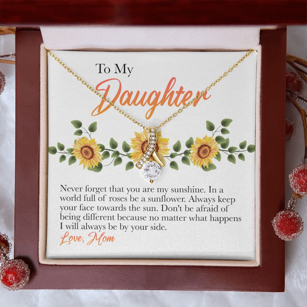 Mother Daughter Gift Ideas, To My Daughter Gift Necklace from Mom, Jewelry Pendant Present for Daughter, Birthday Christmas Gift Graduation Gifts for Daughters, Mother and Daughter Necklace 30 Alluring Beauty Necklace