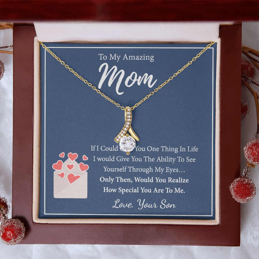 Mom Necklace Gifts for Mom from Daughter to Mom Gifts for Mothers Day from Daughter, To My Mom Necklace from Daughter to Mom Birthday Gifts Necklace with Message Card and Gift Box2238 Alluring Beauty Necklace