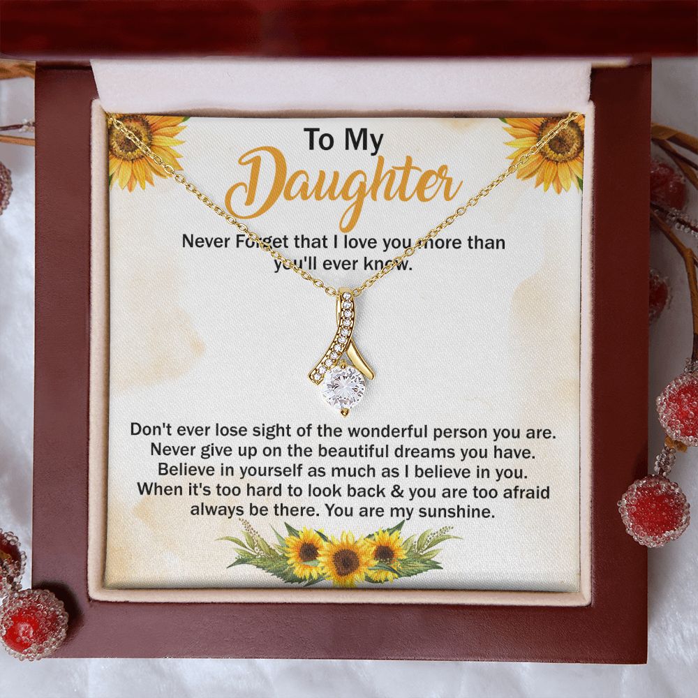 Jewelry Pendant Present for Daughter, To My Daughter Gift Necklace from Mom, Mother Daughter Gift Ideas, Birthday Christmas Gift Graduation Gifts for Daughters, Mother and Daughter Necklace 11 Alluring Beauty Necklace