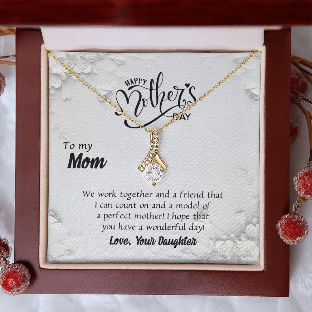 Mom Necklace Gifts for Mom from Daughter to Mom Gifts for Mothers Day from Daughter, To My Mom Necklace from Daughter to Mom Birthday Gifts Necklace with Message Card and Gift Box6 Alluring Beauty Necklace