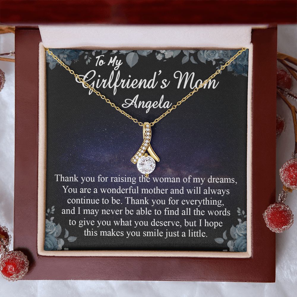 To My Girlfriends Mom Gift Mother's Day Gift for Girlfriend's Mom Necklace Gift Angela Alluring Beauty Necklace